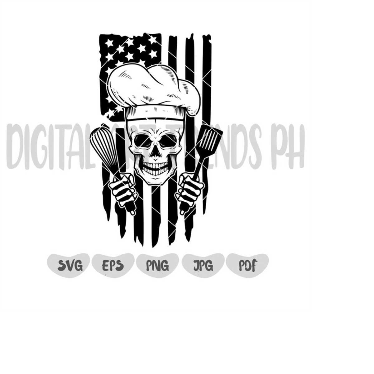 US Chef Skull Svg | Master Chef Svg | Chef Svg | Chef Skull - Inspire ...