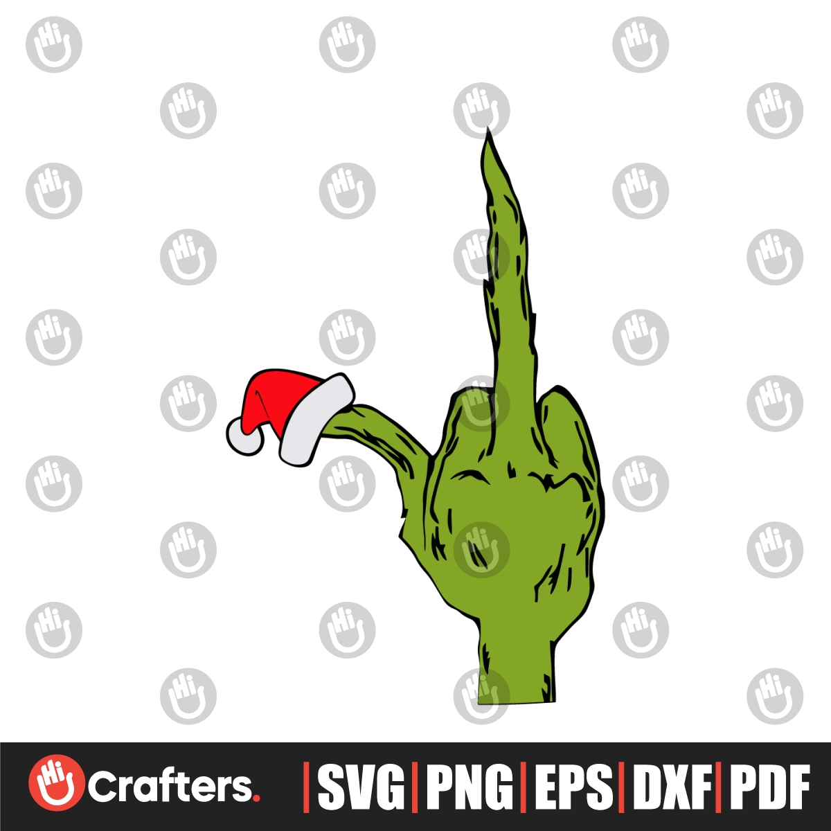 Funny Grinch Middle Finger Christmas Hat SVG Cricut Files - Inspire Uplift