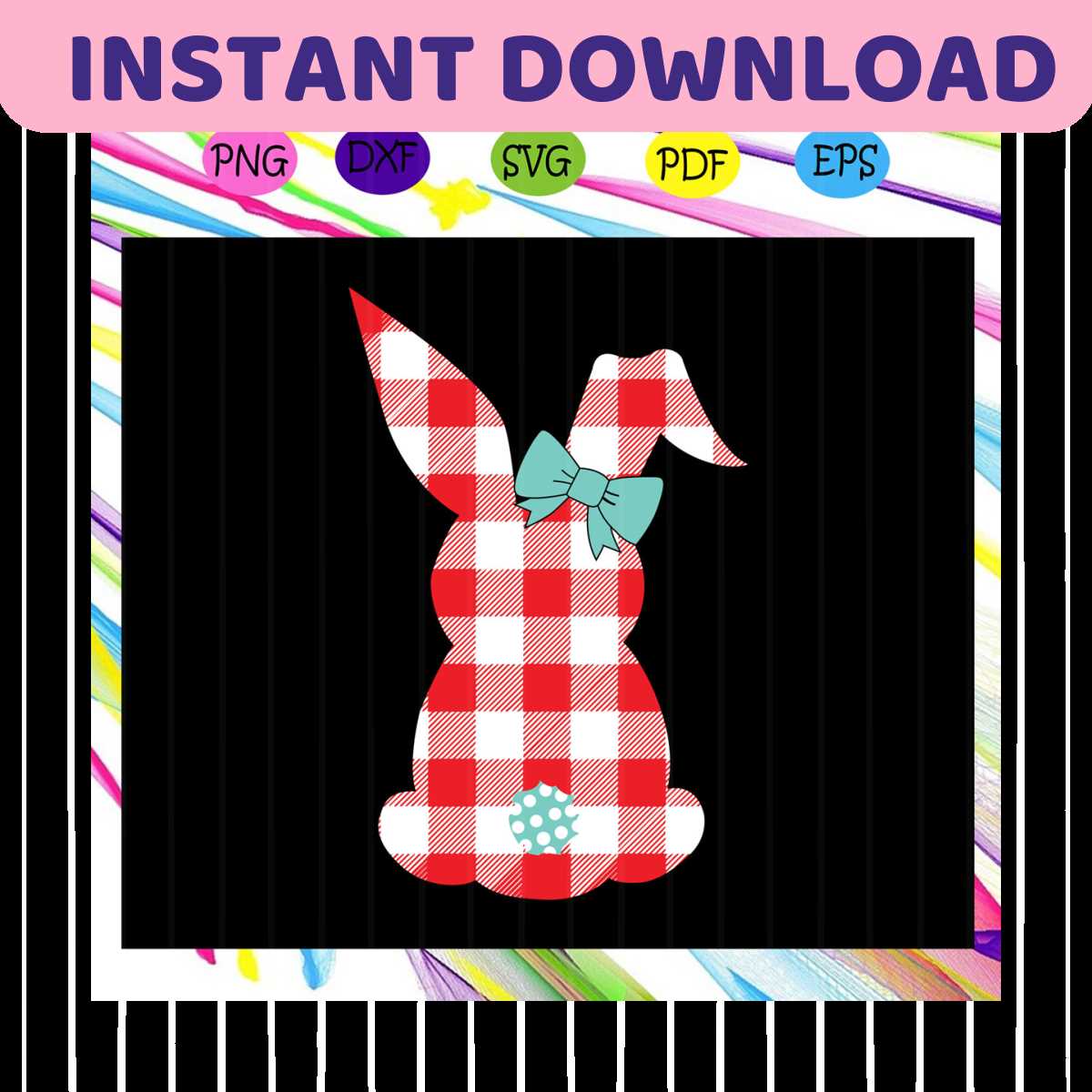 Bunny Easter Svg, Happy Easter Svg, Buffalo Plaid Bunny Svg, - Inspire ...