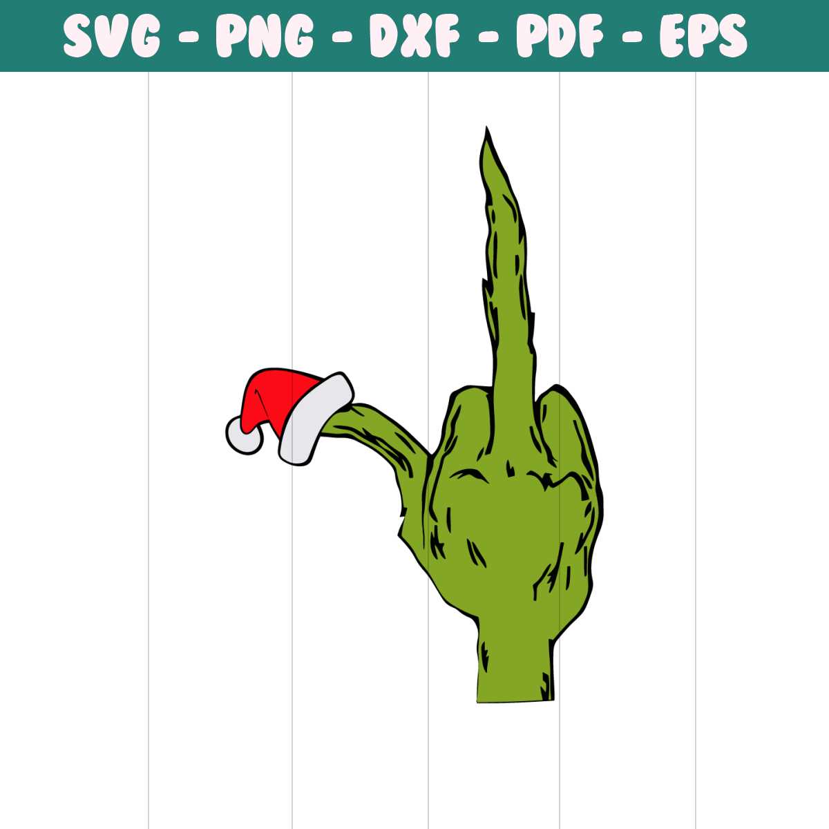 Funny Grinch Middle Finger Christmas Hat SVG Cricut Files | Inspire Uplift