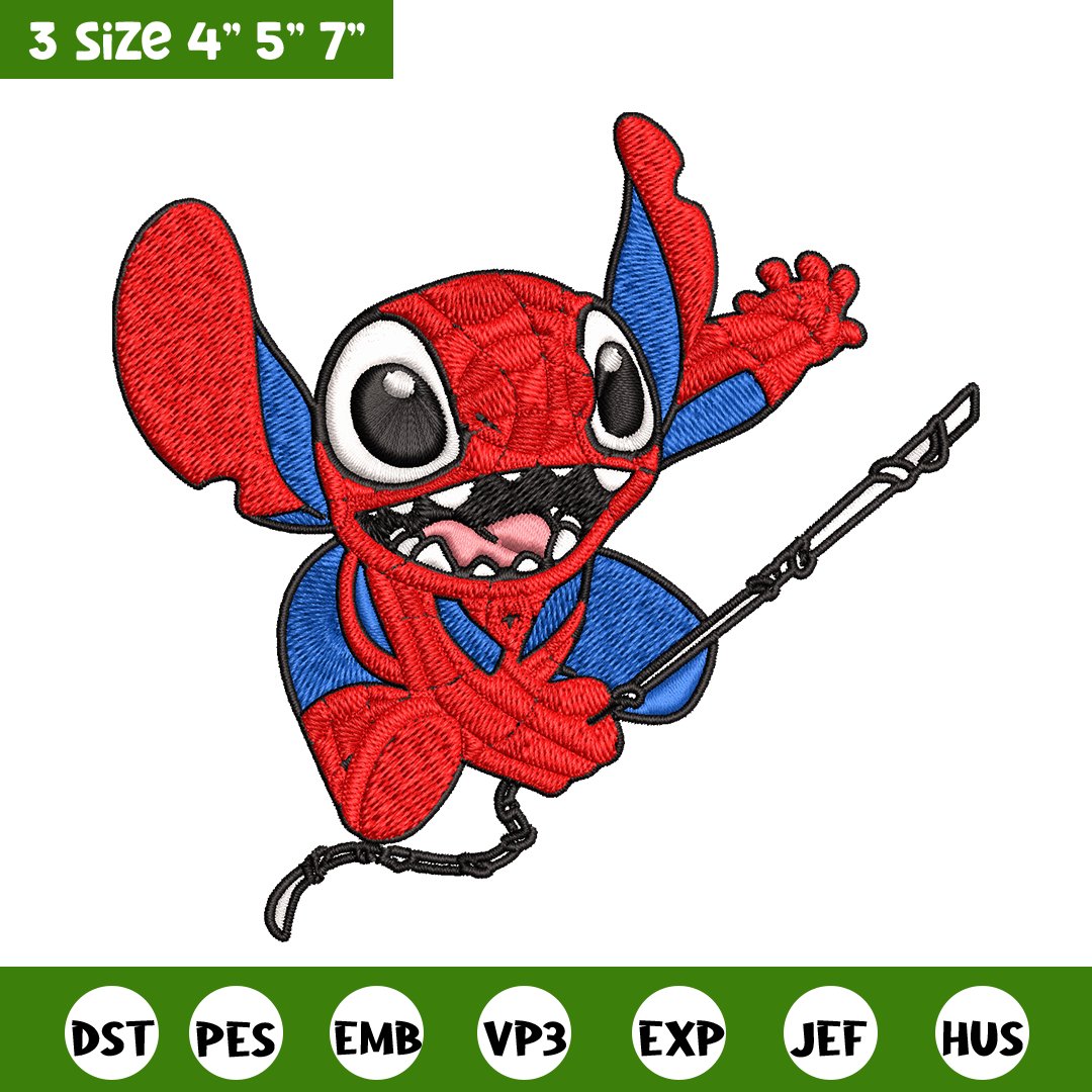 Stitch Spiderman Embroidery design, Stitch Embroidery, Embro - Inspire ...