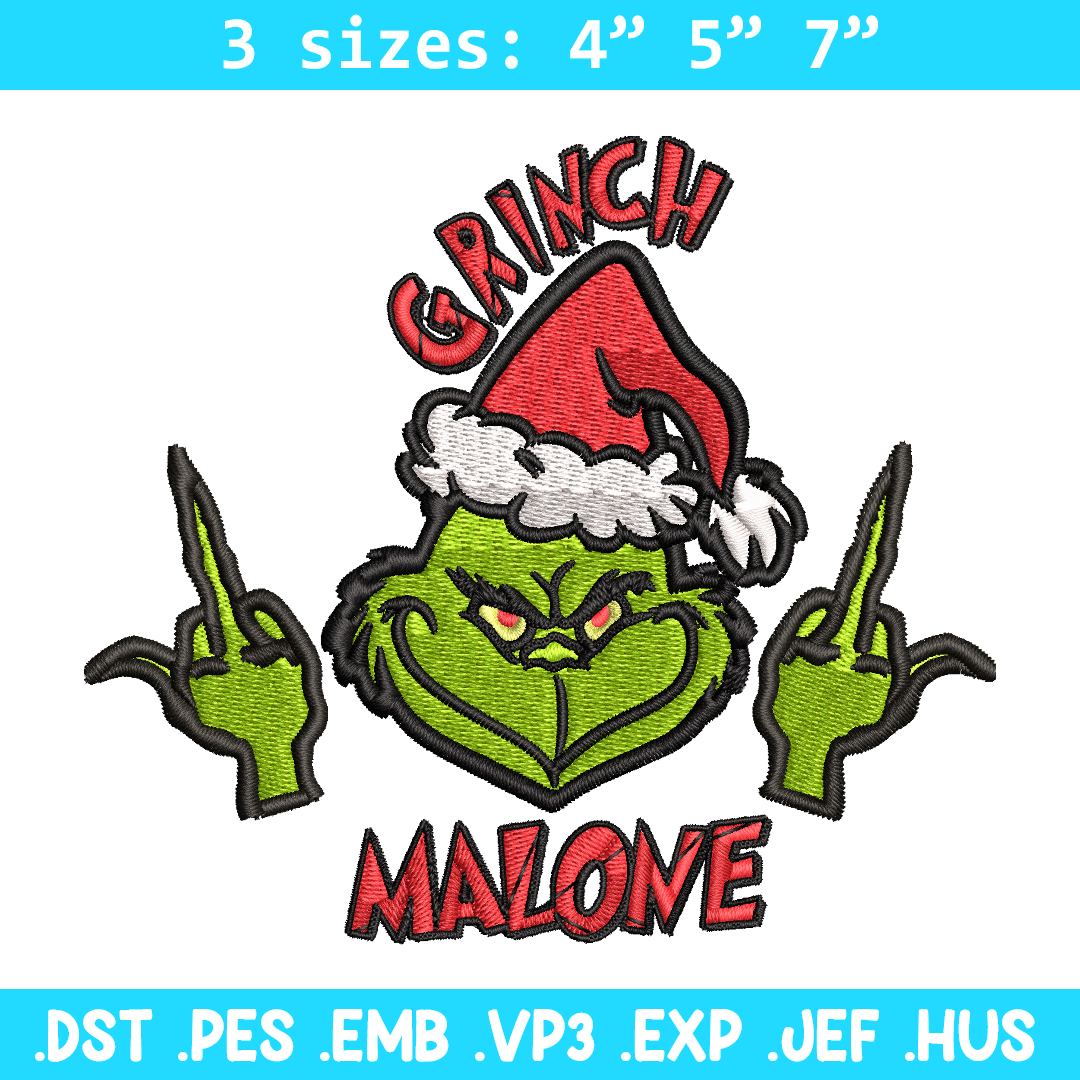 Grinch Middle Finger Embroidery design, Grinch christmas Emb - Inspire ...