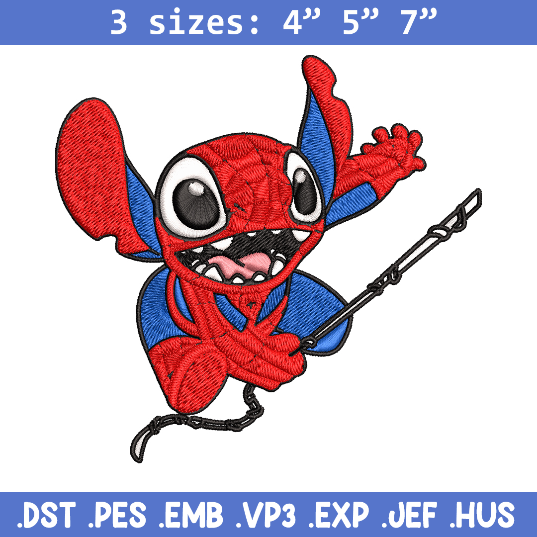 Stitch Spiderman Embroidery design, Stitch Embroidery, Embro - Inspire ...