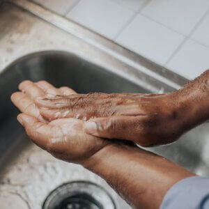 washing hands