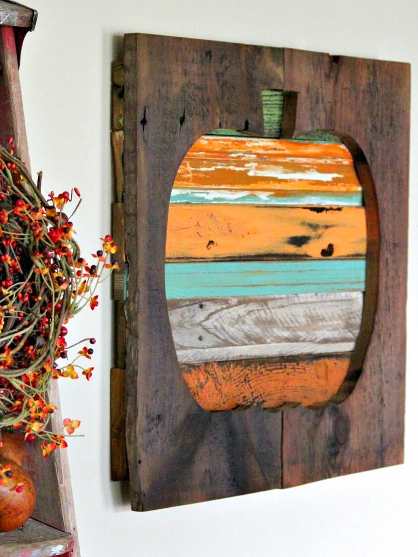 Colored Pumpkin Pallet Wall Art