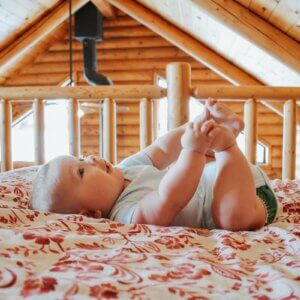 baby in cabin loft