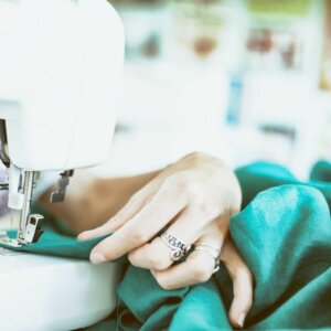 woman doing sewing projects