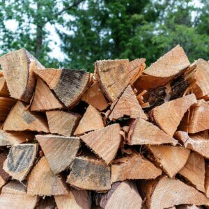 brown firewood lot