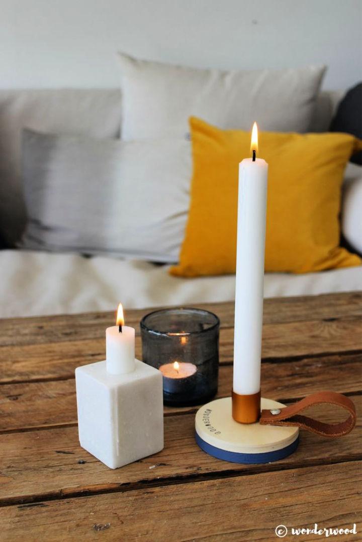 Homemade Wooden Candle Holders