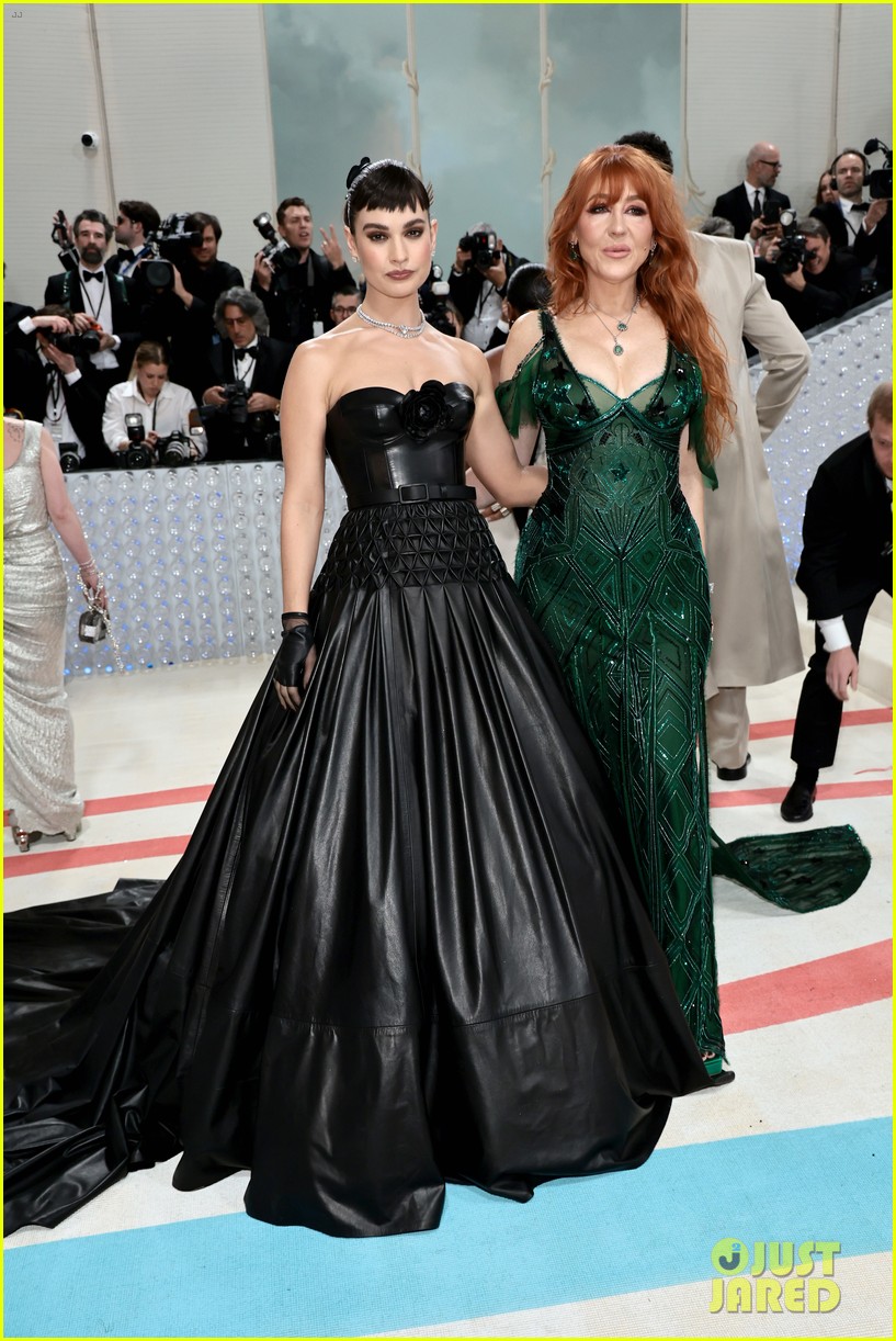 Lily James Wears Black Leather Gown to Met Gala 2023: Photo 4927763 ...