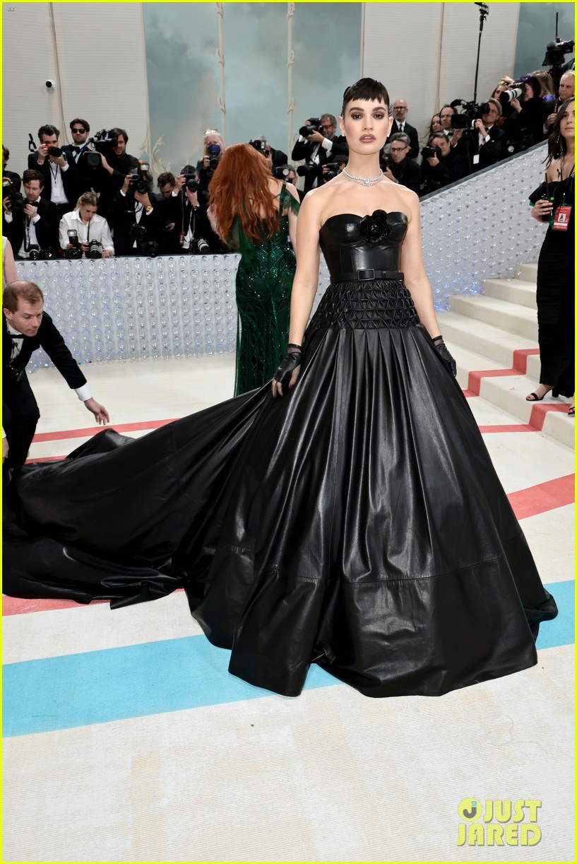 Photo: lily james black leather gown to met gala 08 | Photo 4927768 ...