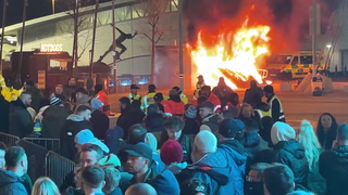 Fire engulfs kiosk outside Etihad ahead of Man City clash