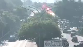 Watch: Tragic moment small plane crashes into bus in São Paulo