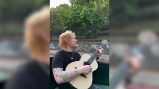 Ed Sheeran serenades passing jogger while filming  video on canal boat