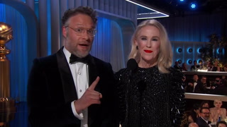 Listen to the Golden Globes joke that saw Seth Rogen ‘censored’