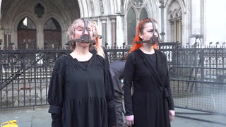 Just Stop Oil activists protest outside High Court