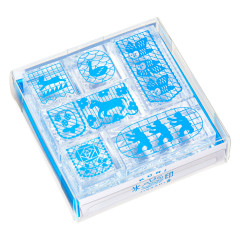 Japan Hitotoki Kori Jirushi Transparent Stamp Set - Flag