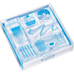 Japan Hitotoki Kori Jirushi Transparent Stamp Set - Sweets