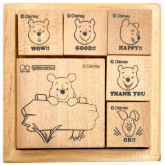 Japan Disney Wooden Stamp Chop - Pooh : Face