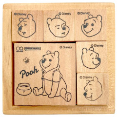 Japan Disney Wooden Stamp Chop - Pooh : Funny Face