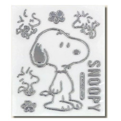 Japan Peanuts Car Vinyl Sticker - Snoopy & Woodstock : Flower