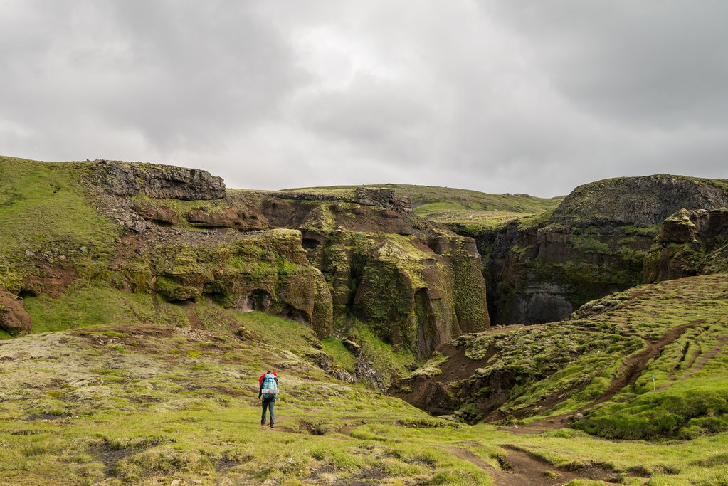 The lower green hills of the Fimm Hike