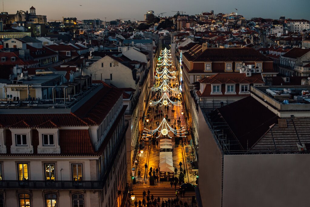 Christmas decorations in Lisbon