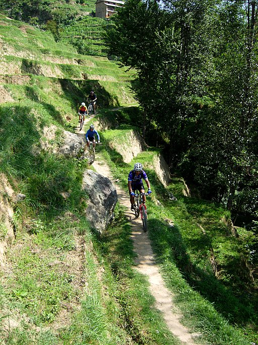 Hitting the trails on mountain bike