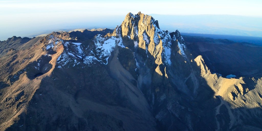 Aerial view of the peak of Mt. Kenya