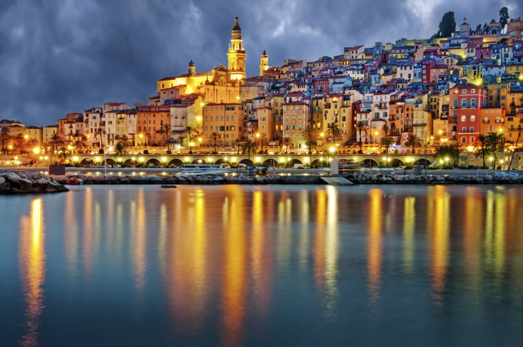 French Riviera by night