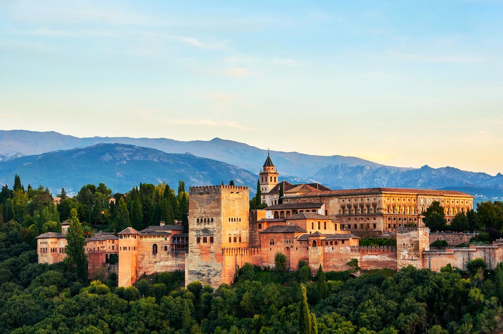 Aerial view of the famous Alhambra, in Granada