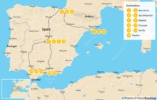 Map thumbnail of Spain North to South: Basque Country to Andalusia - 16 Days