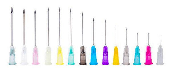 Needles of varying gauges