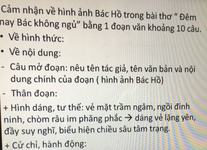 Cảm Nhận Về Hình Ảnh Bác Hồ Trong Bài Thơ 