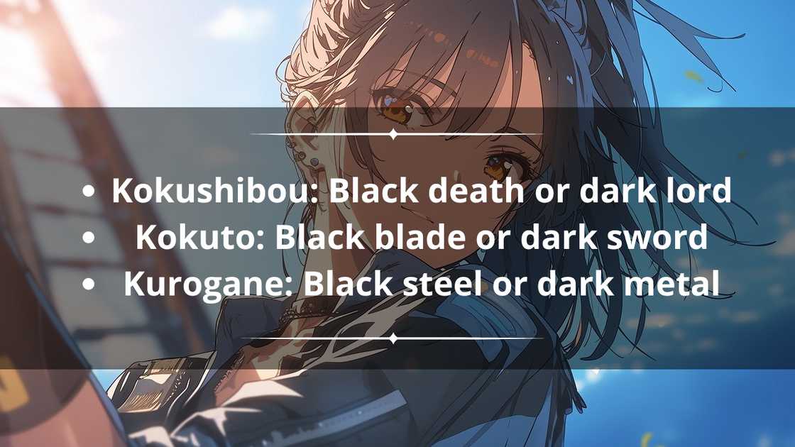 What are some of the dark male names in anime?