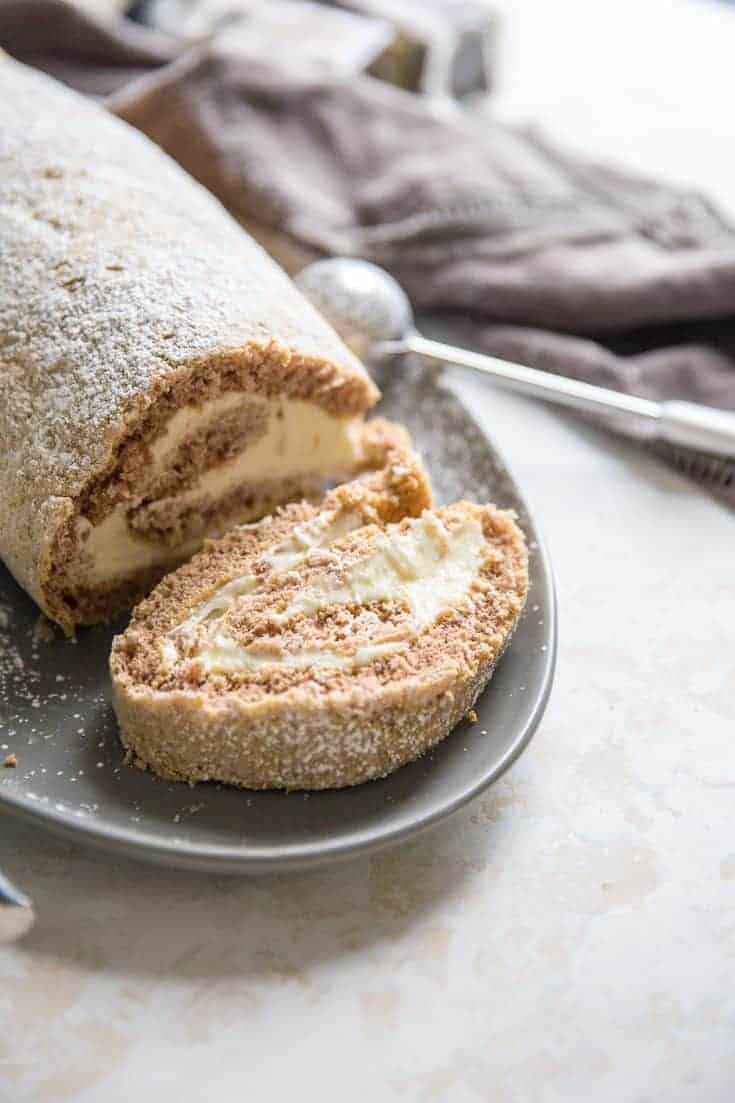 Spice cake roll one slice