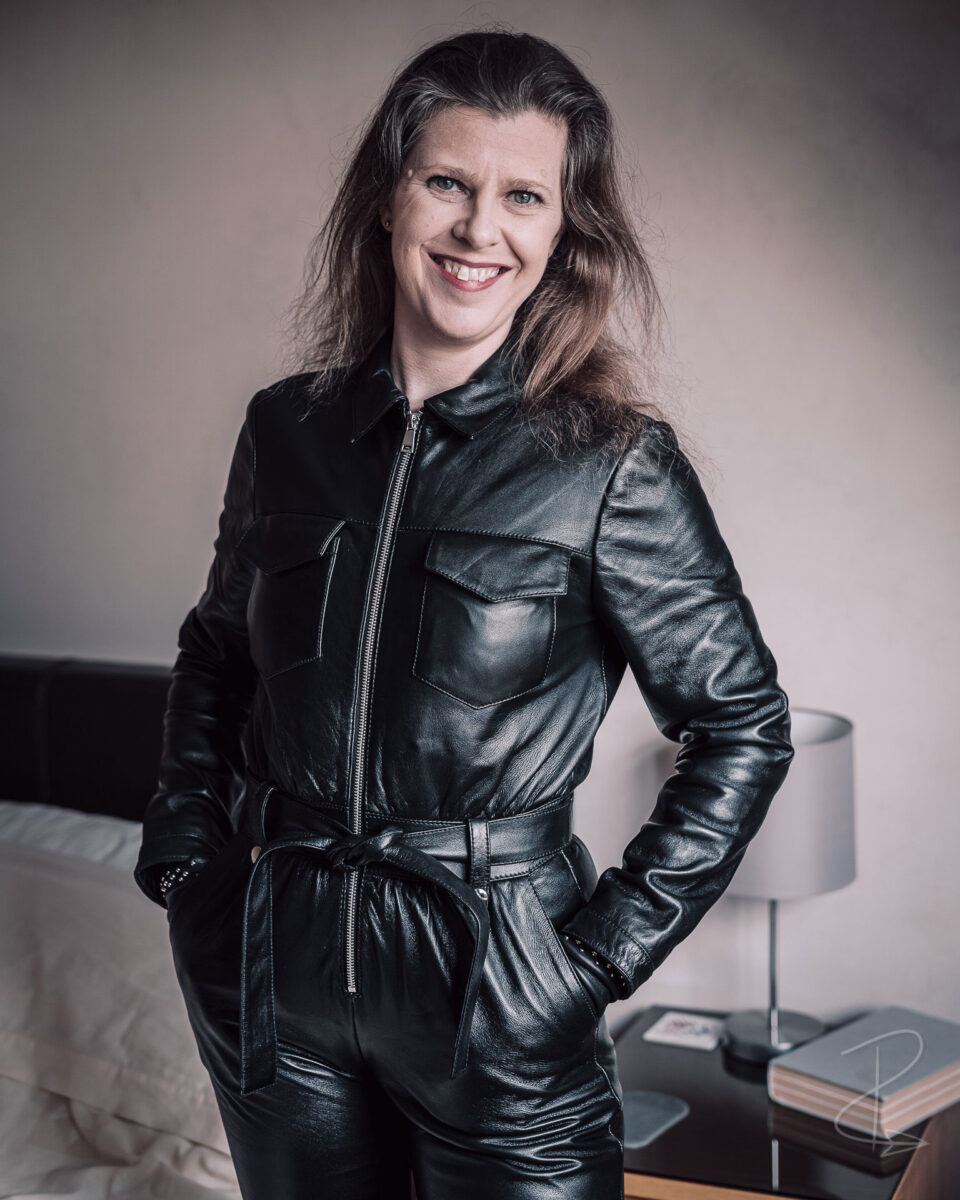 Feeling great in my black leather jumpsuit by Lab Leather