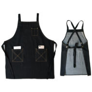 Black Blue Denim Apron Cross Back Straps