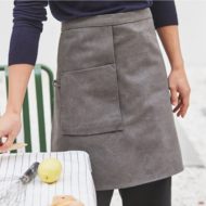 Black Gray Washed Canvas Waist Apron