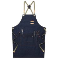 Black Blue Gray Denim Apron Crossback Cotton Strap