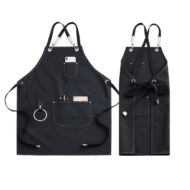 Black Gray Yellow Canvas Apron Cotton Straps