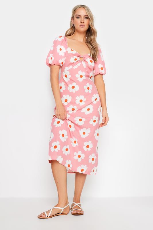 Tall  LTS Tall Pink Daisy Cut Out Midi Dress