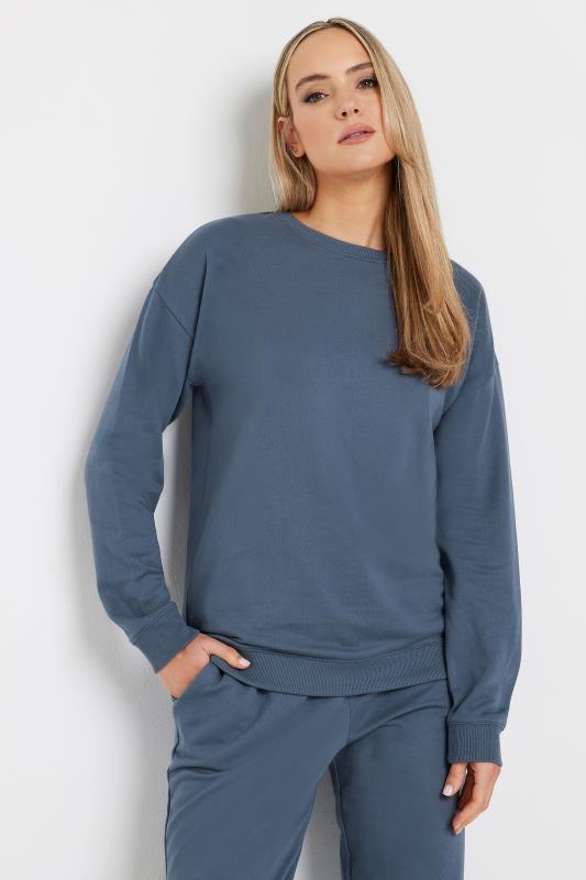 Tall  LTS Tall Denim Blue Crew Neck Sweatshirt