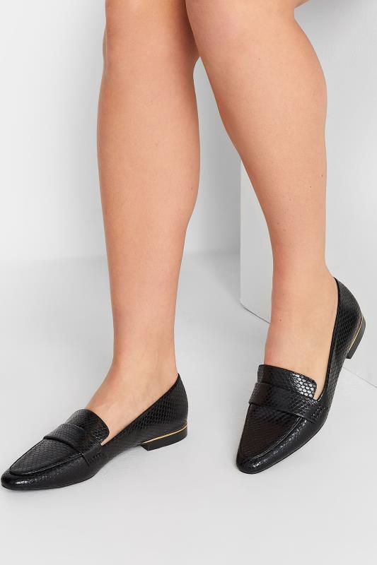 Tall  LTS Black Metal Trim Loafers In Standard Fit