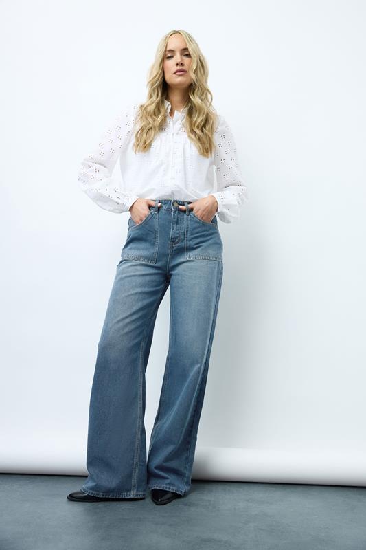 Tall  LTS Tall Blue Wide Leg High Waisted Jeans