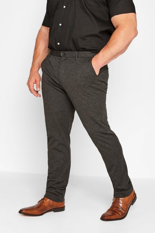 Men's  BadRhino Big & Tall Charcoal Grey Stretch Trousers