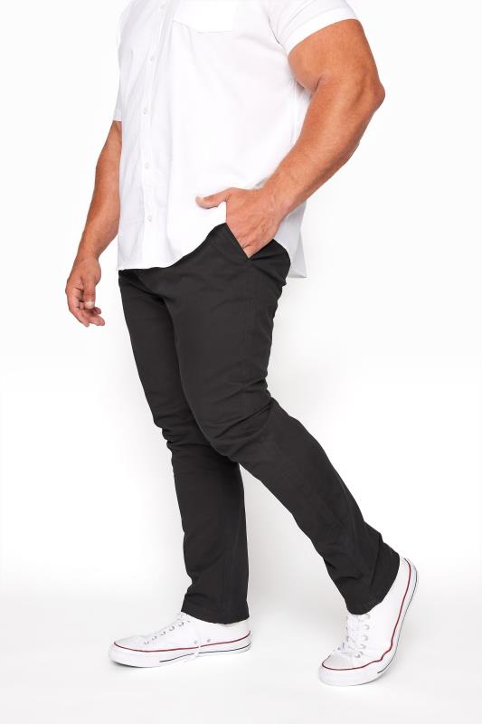 Men's  BadRhino Big & Tall Black Stretch Chinos