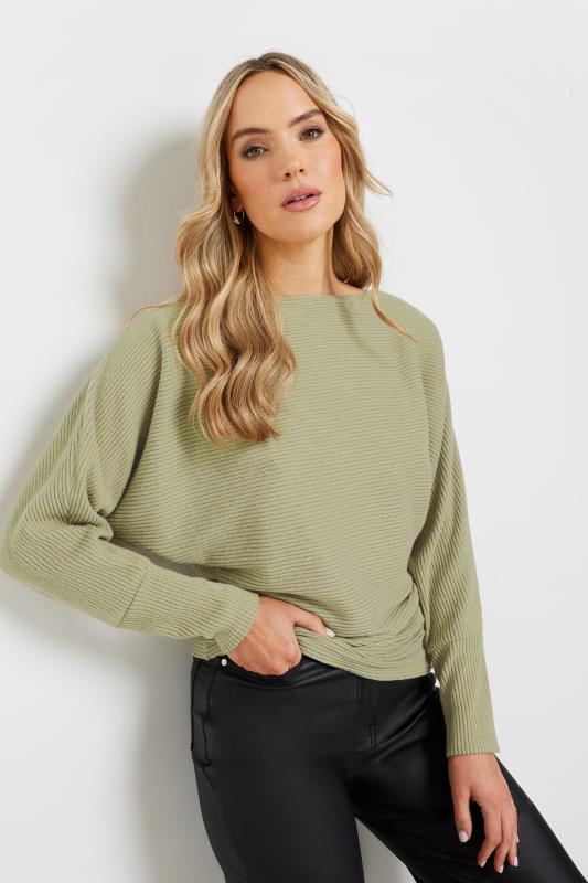 Tall  LTS Tall Sage Green Soft Touch Batwing Top