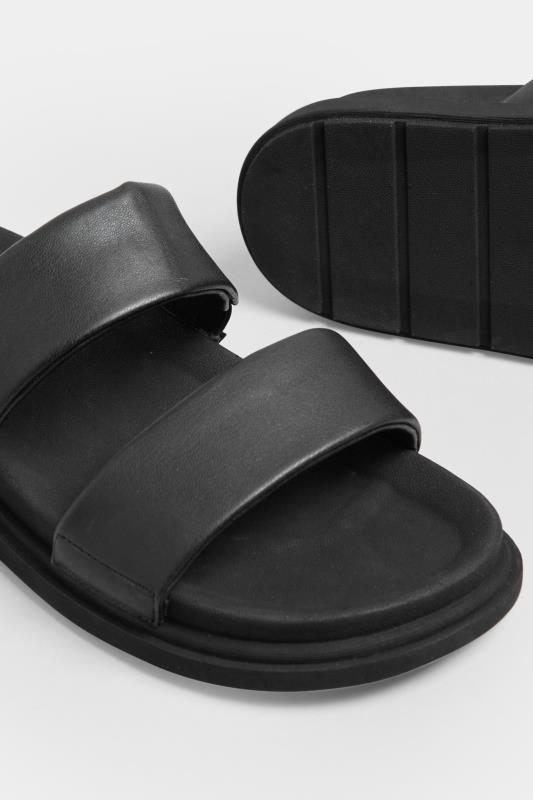 Black Two Strap Sandals In Extra Wide EEE Fit | Yours Clothing 5