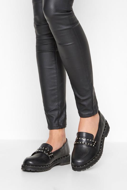 Tall  LTS Black Stud Loafers In Standard Fit